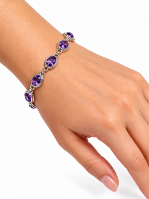 Zilver armband met amethist