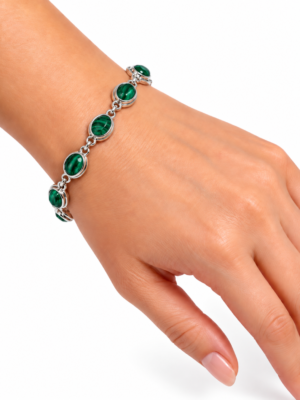 Zilver armband met malachiet