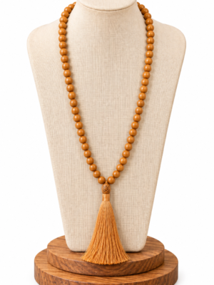 Jaspis Mala Gebedsketting – Meditatie Mala met Lotusdetail & Kwast