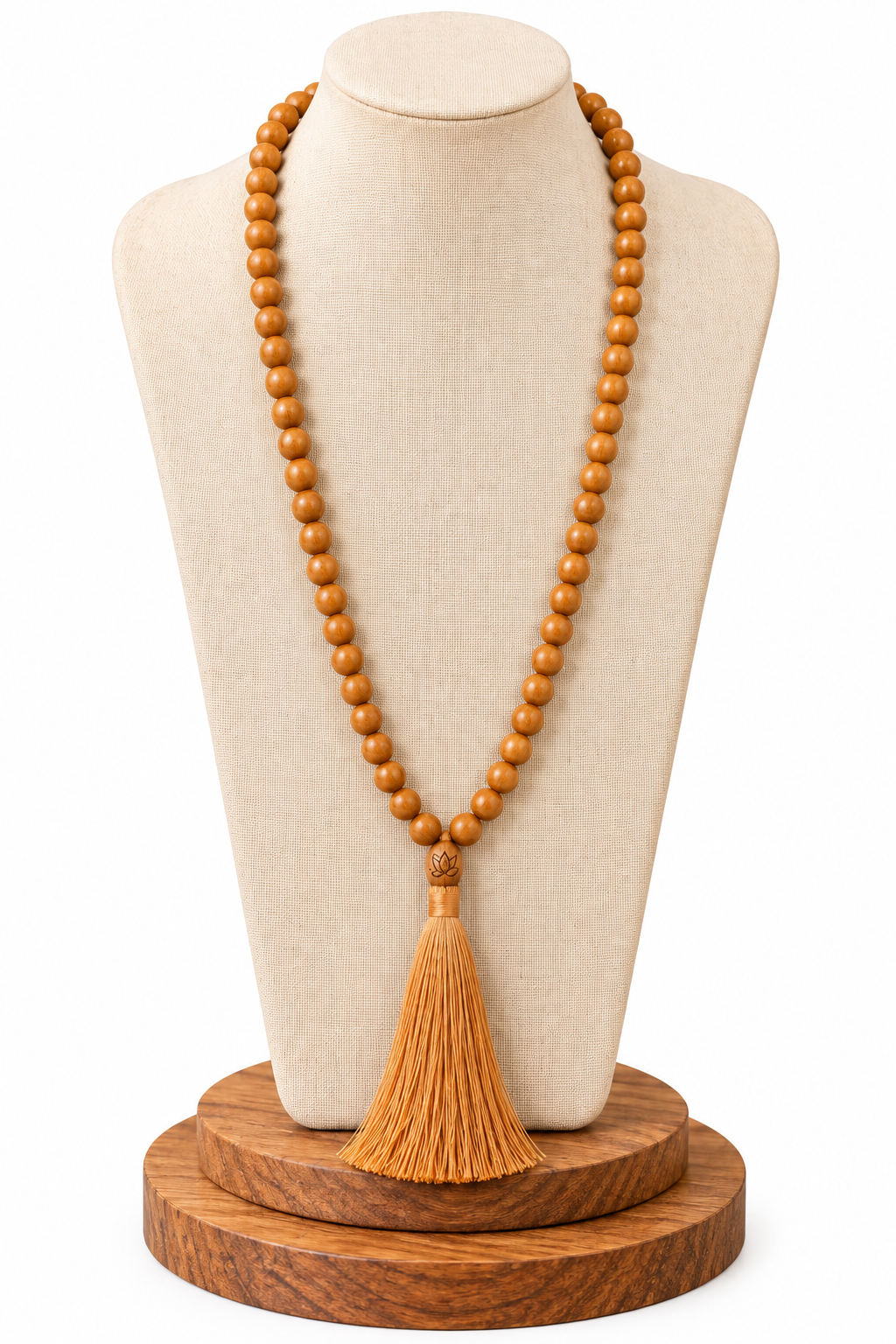 Jaspis Mala Gebedsketting – Meditatie Mala met Lotusdetail & Kwast