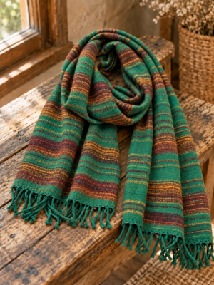 yak wool parrot green with roestbruin