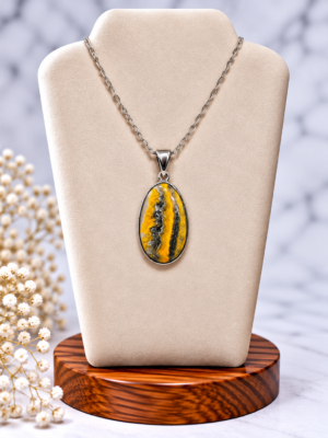 Bumblebee Jaspis Hanger in Zilver – Golden Earth