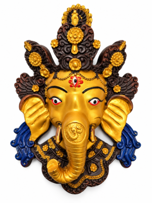 Ganesha-wandmasker – symbool van wijsheid en voorspoed-goud