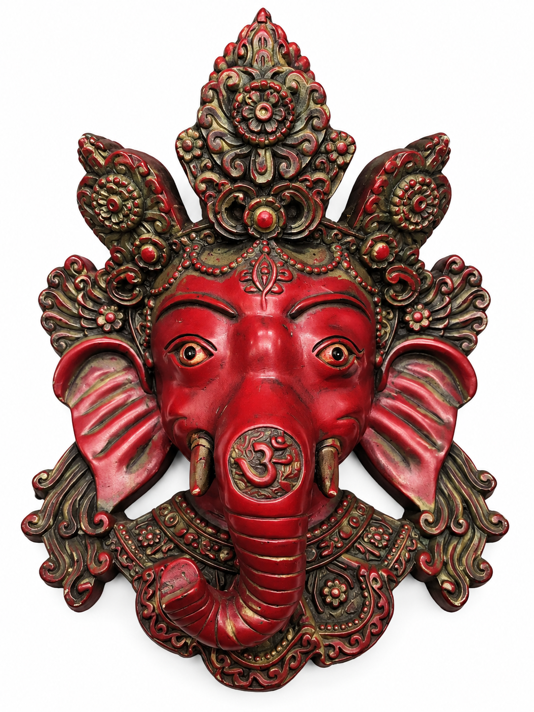Ganesha-wandmasker – symbool van wijsheid en voorspoed-rood
