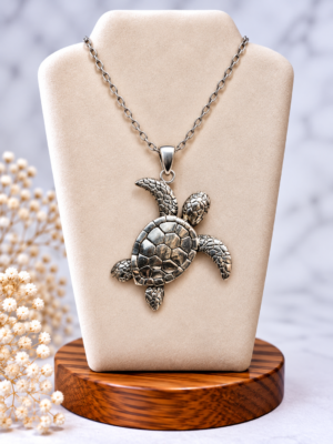 Zilveren schildpad hanger met ketting – uniek en elegant sieraad