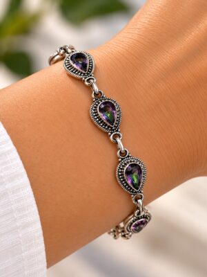 Zilveren Armband met Druppelvormige Mystic Topaas